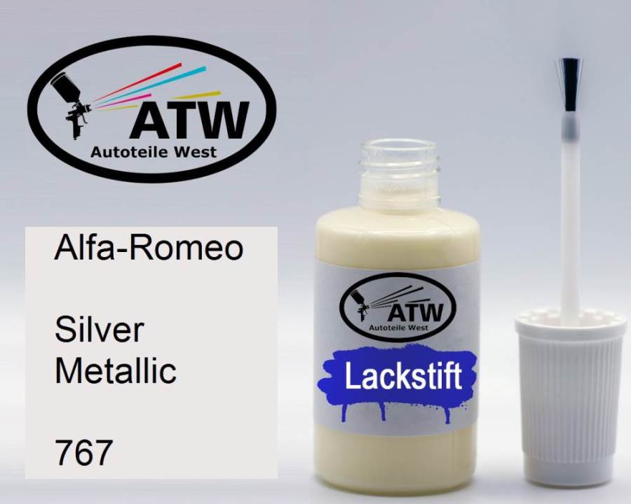 Alfa-Romeo, Silver Metallic, 767: 20ml Lackstift, von ATW Autoteile West.